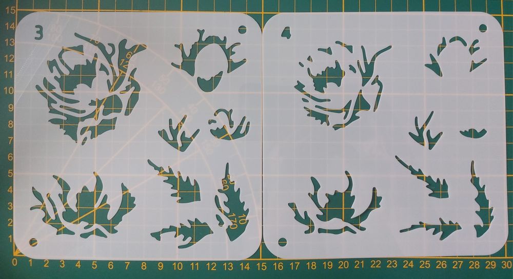 Zestaw szablonów mask do nakładania tuszuszu scrapbooking