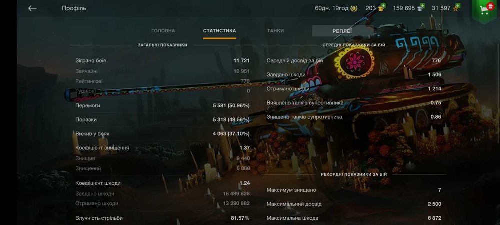 Продам акк WOT Blitz