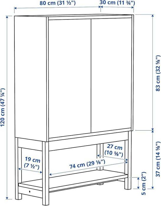 IKEA Ivar Armário, pinho, 80x30x83 cm - como NOVO