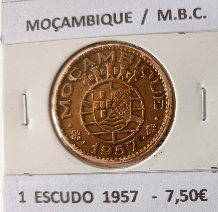 2 Moedas Portuguesas 1 Escudo Circuladas na Ex Colónia de Moçambique