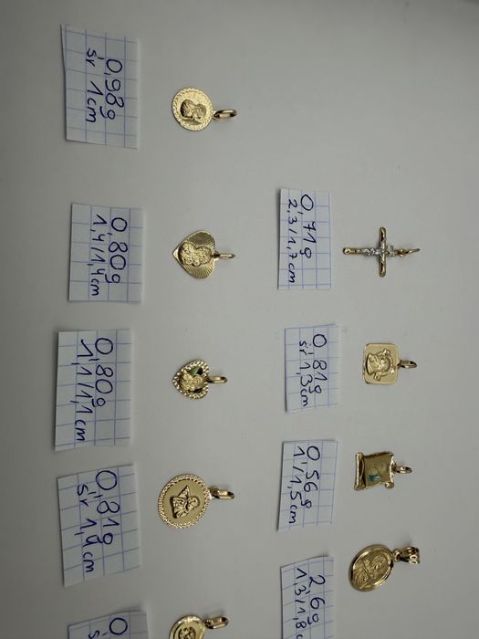 Złota zawieszka medalik matka boska aniołek maryjka krzyż