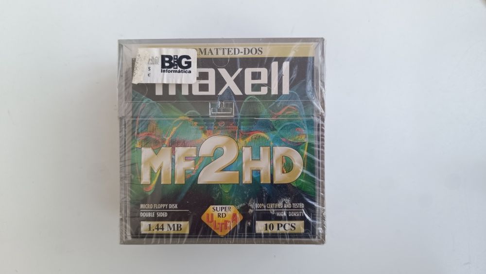 Caixa de Disquetes Maxell MF2HD 3.5" - 1.44MB - Pack com 10 Unidades -
