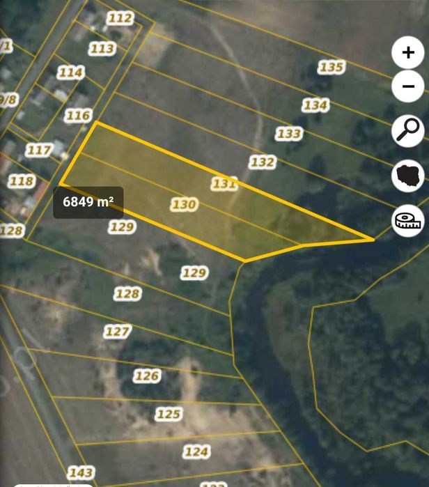 Działka nad rzeką(z dostępem) w Lubnicy gmina Okonek 0,685 ha