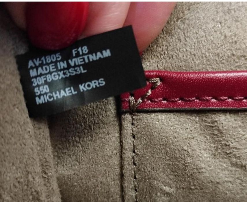 Бордова стильна класична сумка Michael kors