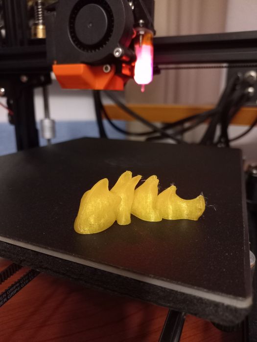 Żółty ruchomy smok | wydruk 3D
