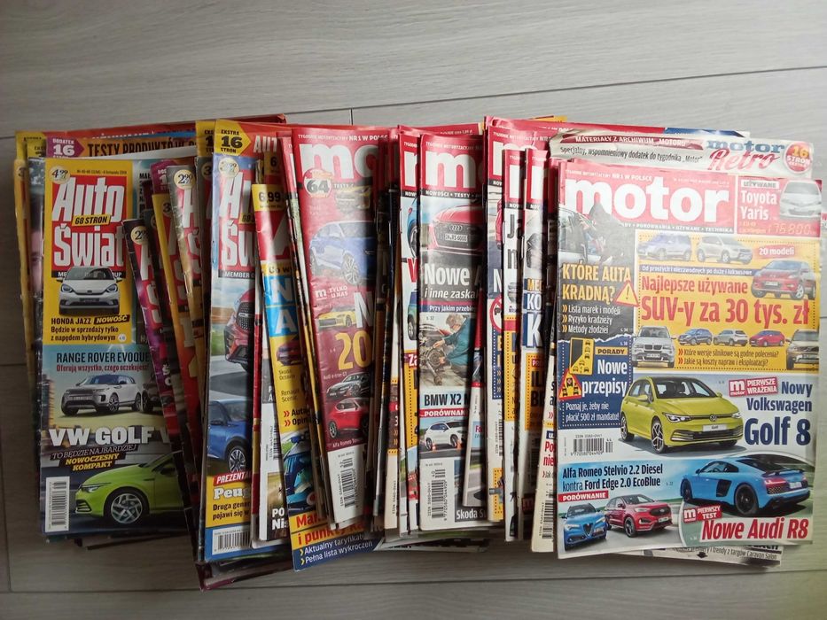 pakiet 62 szt. czasopism Motor, Auto Świat, Auto Moto