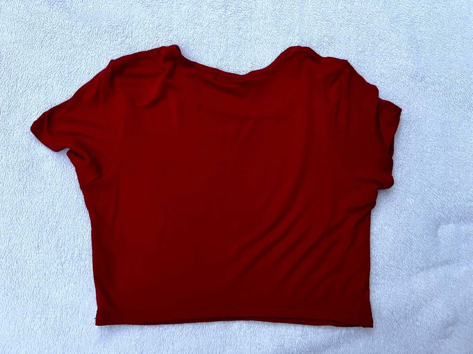 Boohoo Crop Top czerwony wiskoza - rozm. 36