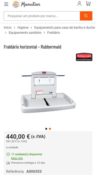 Fraldário Rubbermaid para WC restauração