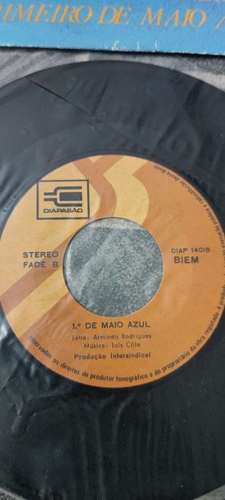 Vinil Single 7" Hino Da Intersindical / Primeiro De Maio Azul (197?)