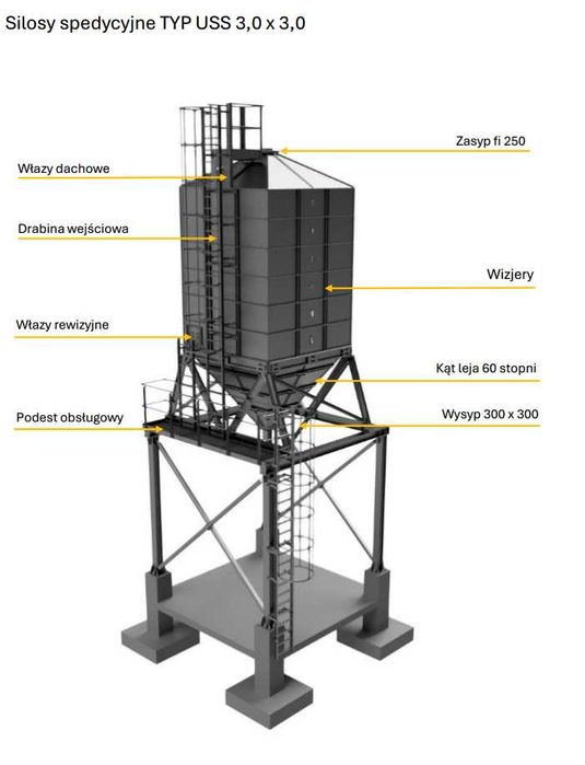 Silos spedycyjny 3,0 × 3,0 m