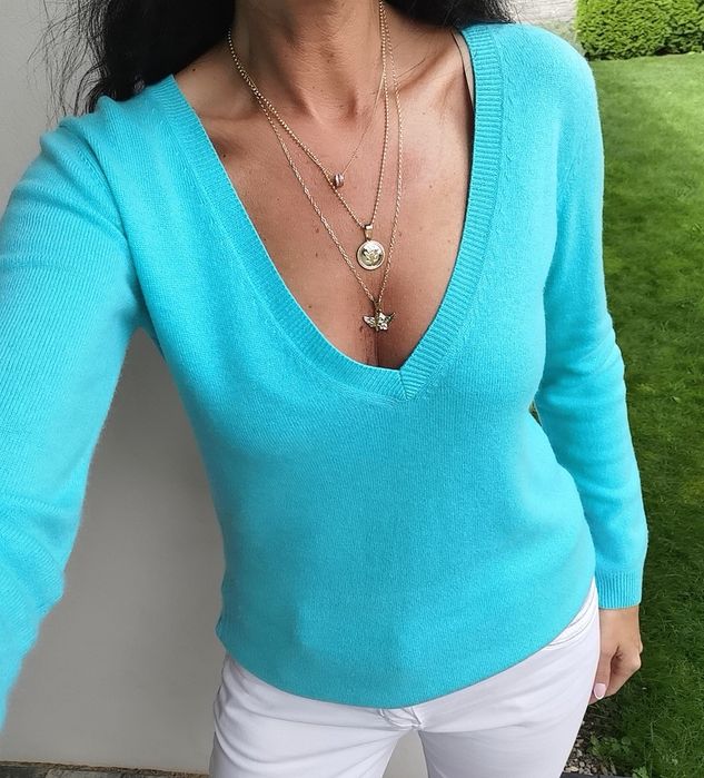 Alba Moda Sweter Damski Kaszmirowy M 100% kaszmir
