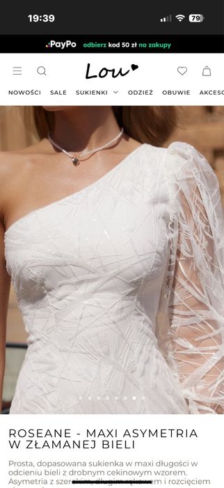 Sukienka Lou Złamana Biel