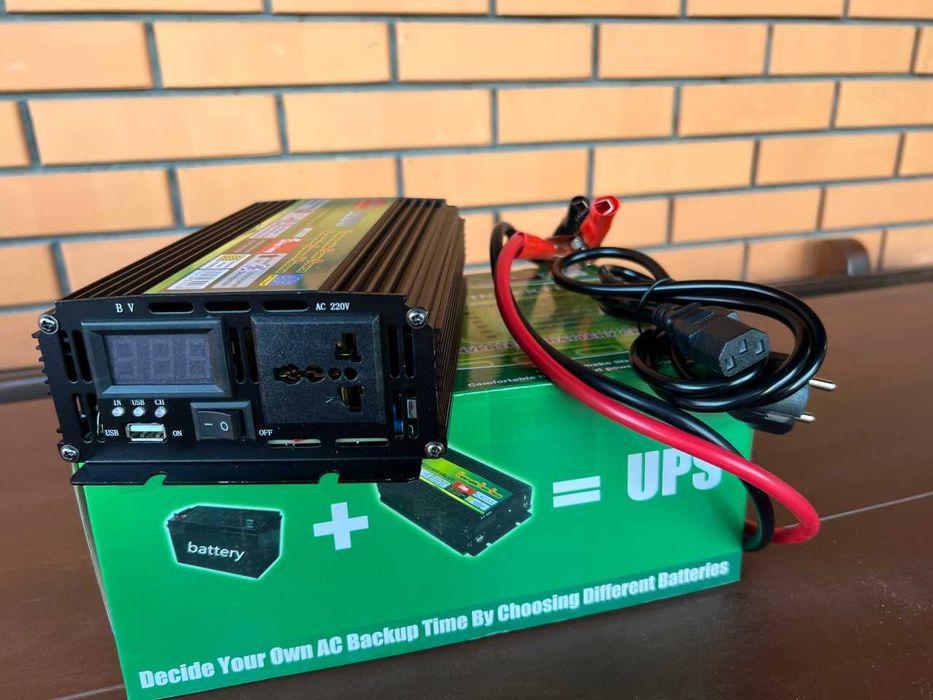 Инвертор преобразователь напряжения 3200W, 12V-220/Авто-инвертор/+UPS/