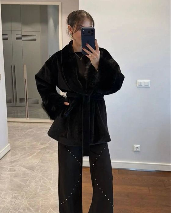 Шуба з утепленням/ жіноча шуба в стилі old money/ шуба з хутром