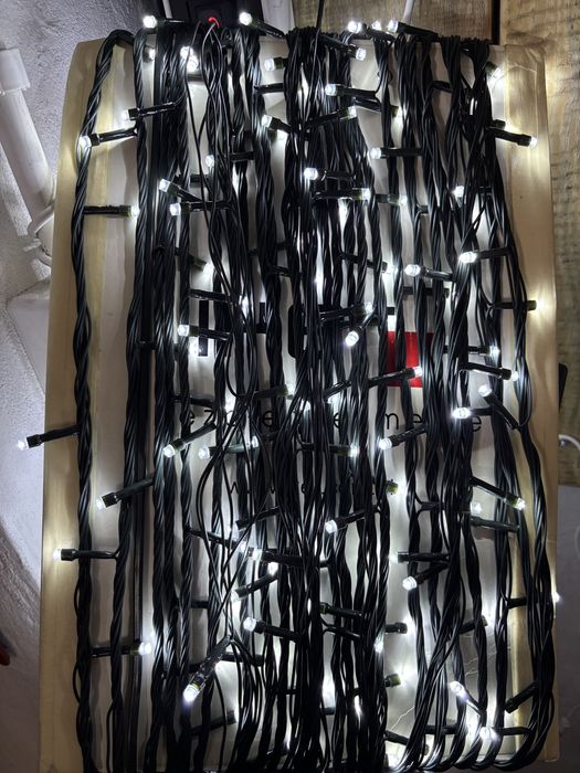 Lampki choinkowe ozdobne balkon taras 22 m metry biały zimna biel