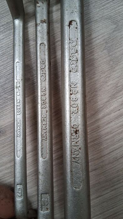 Niemieckie Klucze Oczkowe odgięte PADRE nr.802 GERMANY-3 szt.
