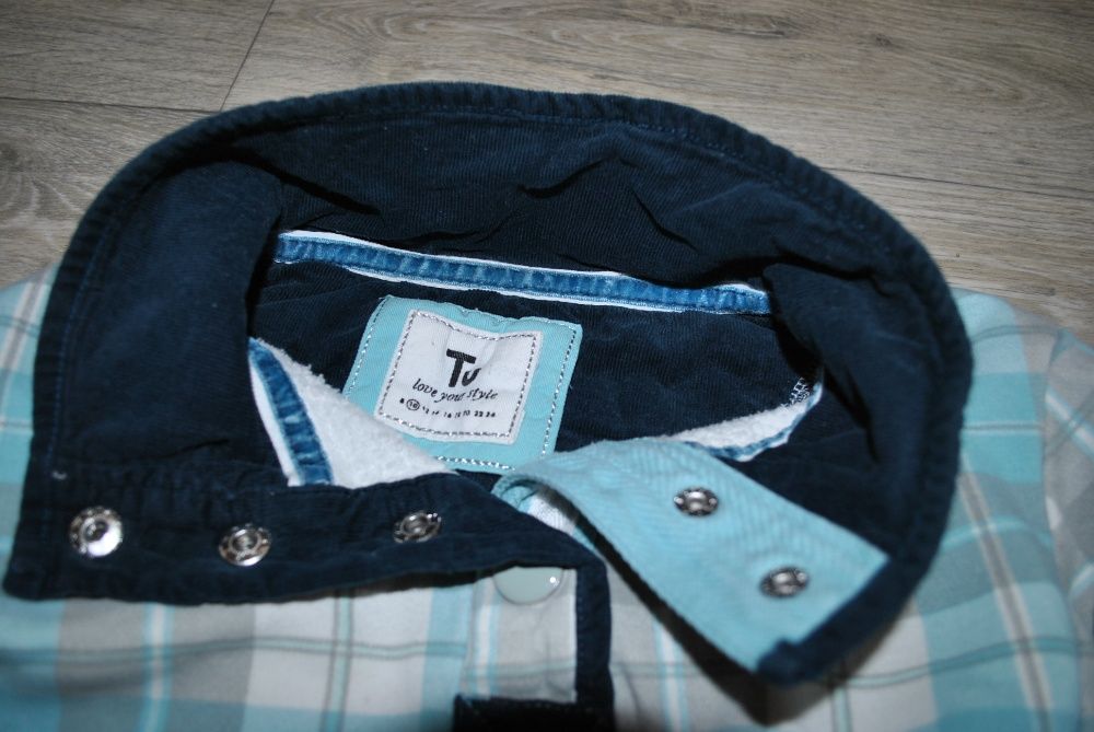 Толстовка tu голубая модная теплая удобная узор клетка свитшот