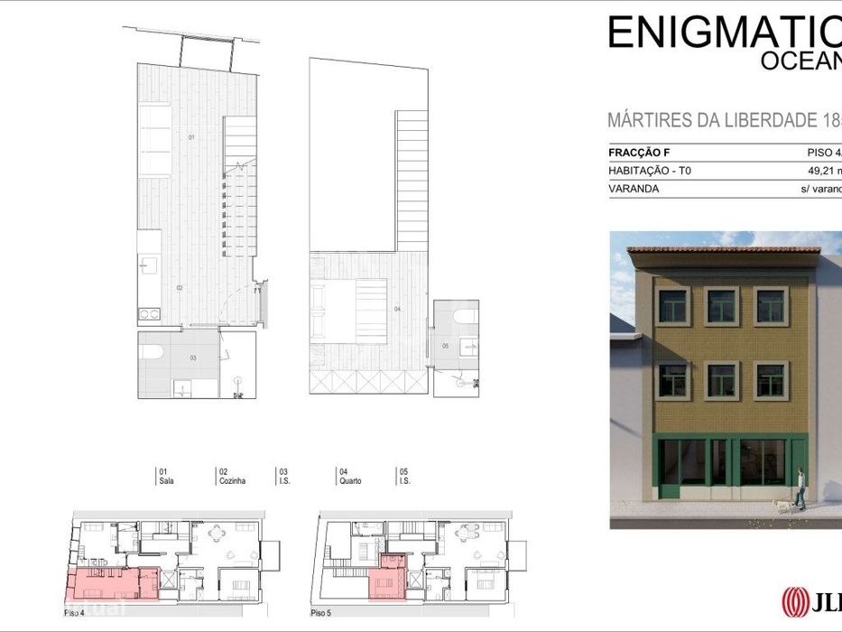 Apartamento T1, novo, no Mártires da Liberdade 185, Porto