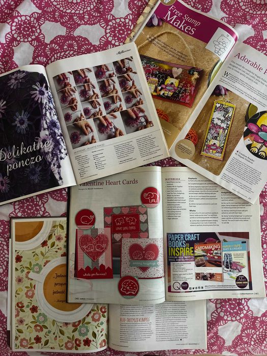 Zestaw czasopism gazet craft scrapbooking collage rękodzieło 7 szt szycie