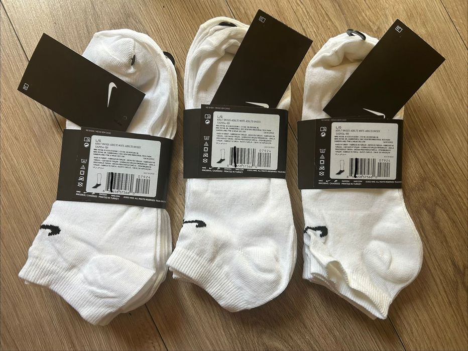 Skarpetki NiKE r. 42 - 46 3x 3pack - 9 sztuk