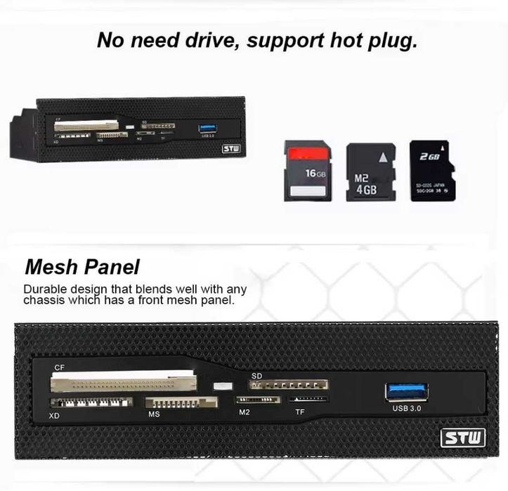 Кардрідер, Передня панель USB, хаб для ПК,