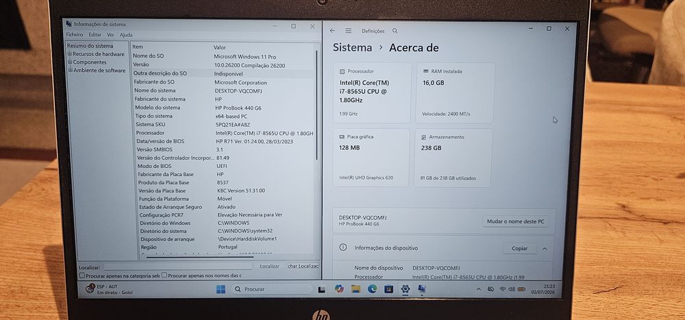 HP ProBook 440 G6 | i7-8565 | 16gb ram | NVMe 240gb | Windows 11 Pro