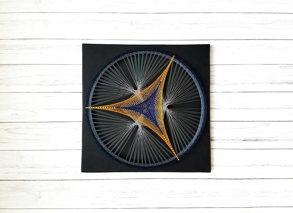 Стринг арт Магическая геометрия, картина нитками, декор в дом, мандала