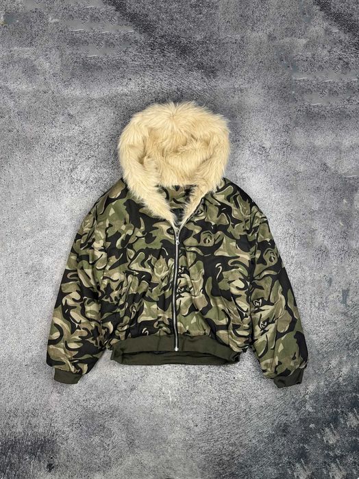 Куртка з мехом аляска Balenciaga type opium y2k пуховик бомбер