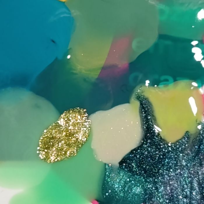 Zestaw zielonych lakierów neon brokat błysk