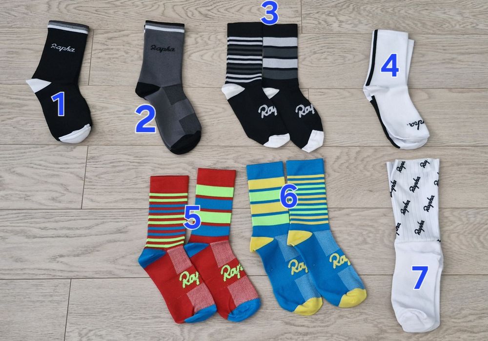 Skarpetki rowerowe kolarskie z napisem rapha
