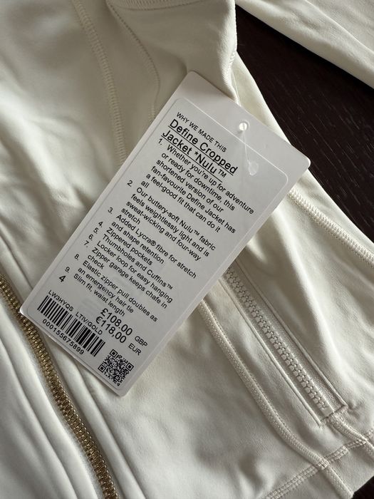 Lululemon Define Cropped Jacket White/Gold (2)