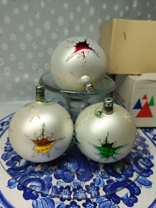 Bombki choinkowe, kule ozdoby choinkowe PRL