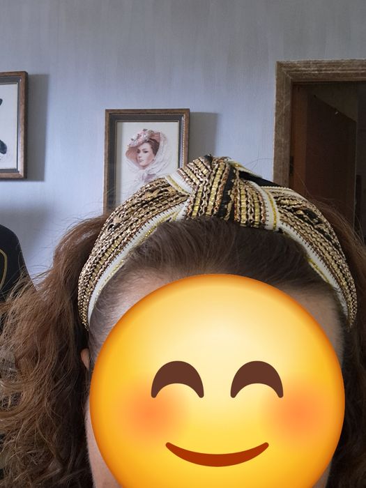 Обруч(обідок) на голову чорний з золотом