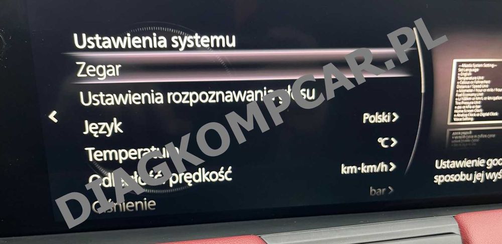 Mazda cx50 cx70 cx90 menu polskie