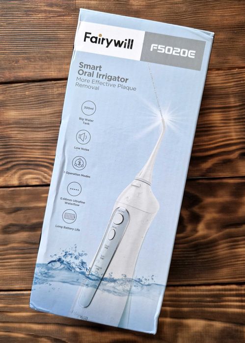 Irygator Do Zębów FairyWill Przenośny Biały + Koncówki