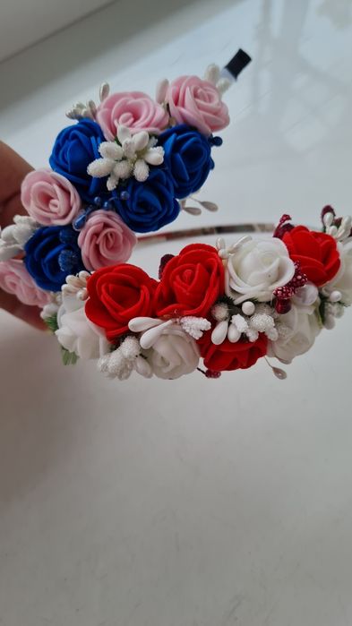 Обруч ободок з квітами на свято під вишиванку на 1 вересня