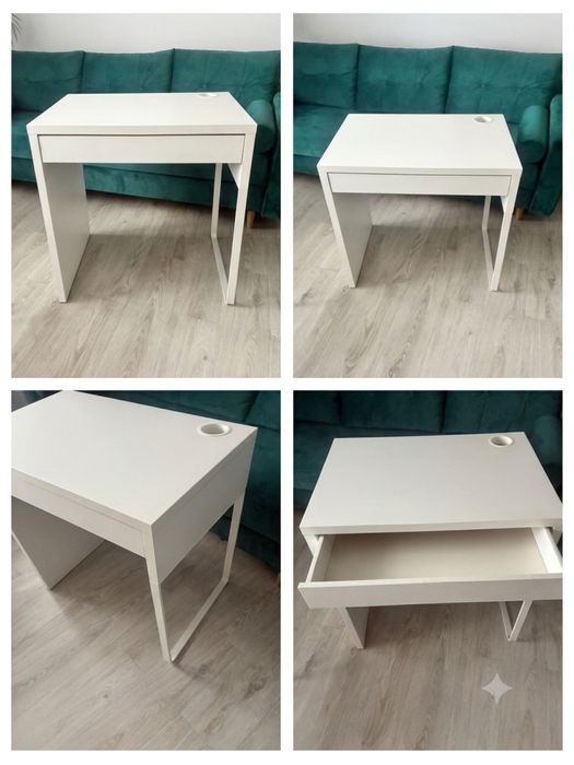 2 x białe biurko dla dzieci z nakładką zestaw Ikea Micke