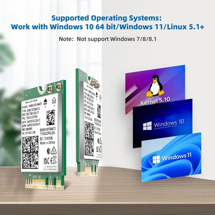 Wi-Fi адаптер для ноутбука Intel AX201. WiFi 6 GHz. Wi-Fi 6 AX