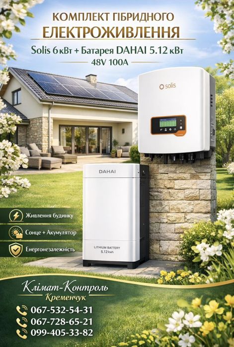 Гібридні інвертори Deye, Solis з АКБ