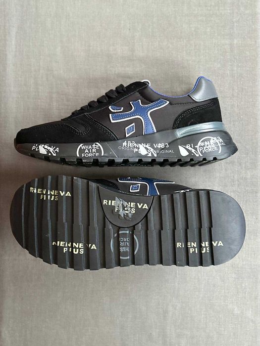 Кросівки Premiata Mick Black Blue | кроси Преміата Мік орного кольору замшеві