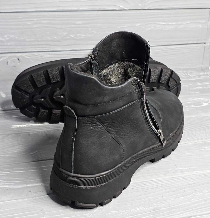 39-48рр!!! Кожаные мужские черные матовые прошитые сапоги TM Legess!!