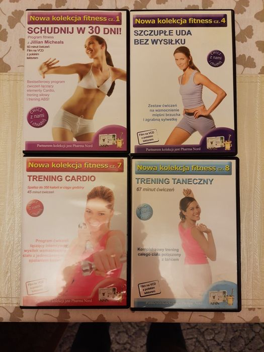 6 płyt DVD każda z innym zestawem ćwiczeń