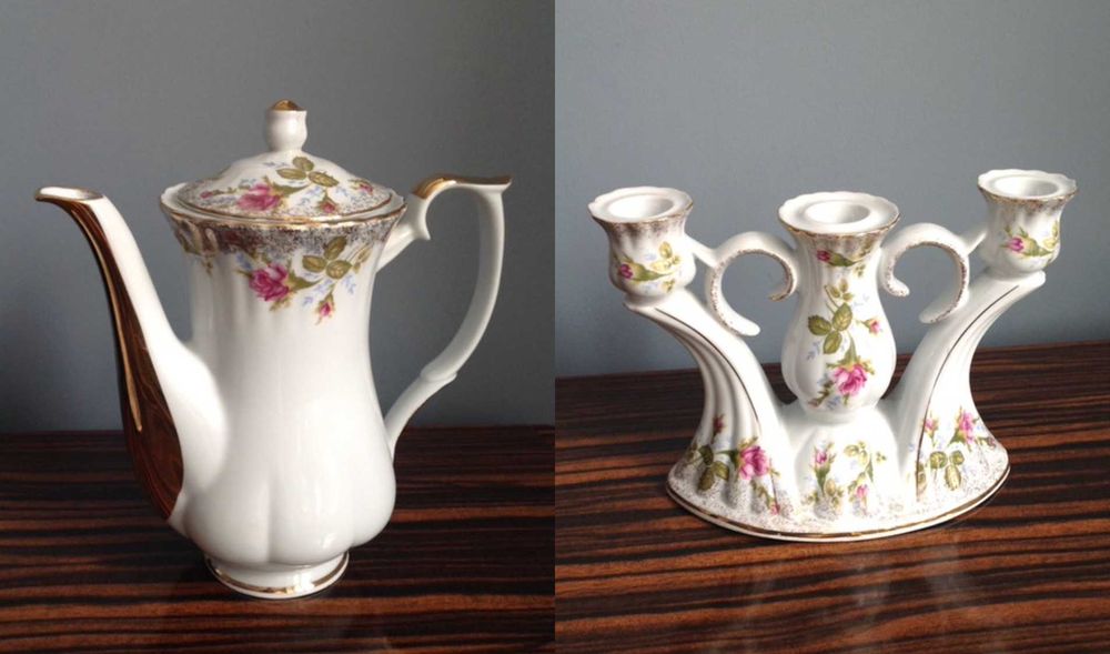 Chodzież Iwona Złota Róża imbryk + świecznik