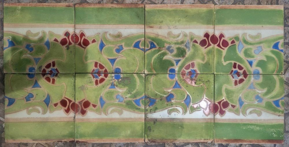 Azulejos Antigos de Lisboa (cor verde oliva) – 3 Painéis