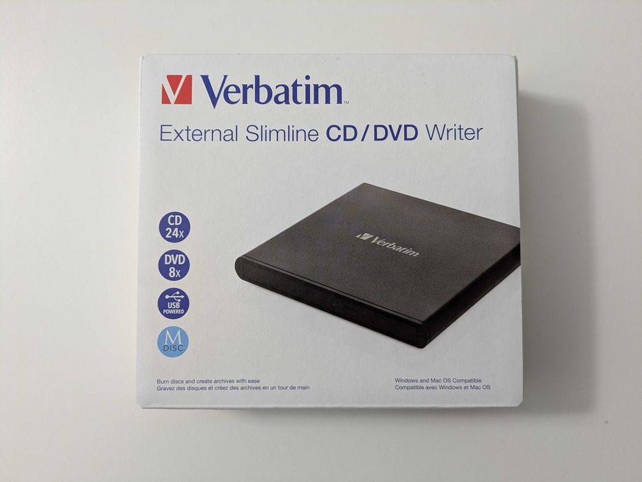 Nagrywarka Zewnętrzna Verbatim DVD CD RW USB Slimline NOWA Gwarancja 2 Lata