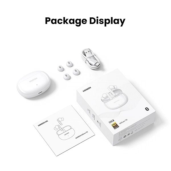 Słuchawki bezprzewodowe Ugreen HiTune T6 z funkcją ANC + kabel USB-A -