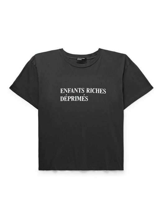 Футболка Enfants Riches Deprimes Classic Logo Distressed T-Shirt Black