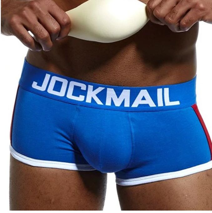 Męskie bawełniane bokserki z wkładką powiększającą Push Up - L