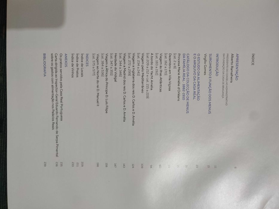 Menus da Familia Real Colecção do Museu-Biblioteca da Casa de Bragança