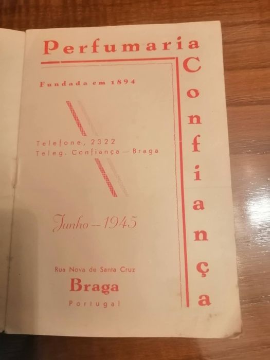 Catálogo fabrica Confiança Braga 1945